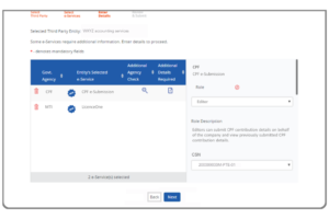 Enter additional details required for the digital services during your Corppass third party authorisation process